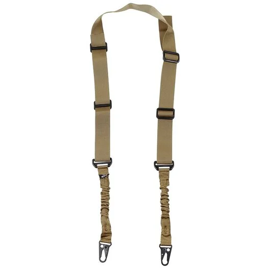 MFH Sangle élastique fixation 2 points, coyote tan, avec 2 mousquetons