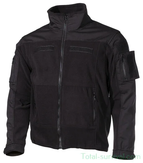 MFH Veste polaire « Combat », Rip stop, noir