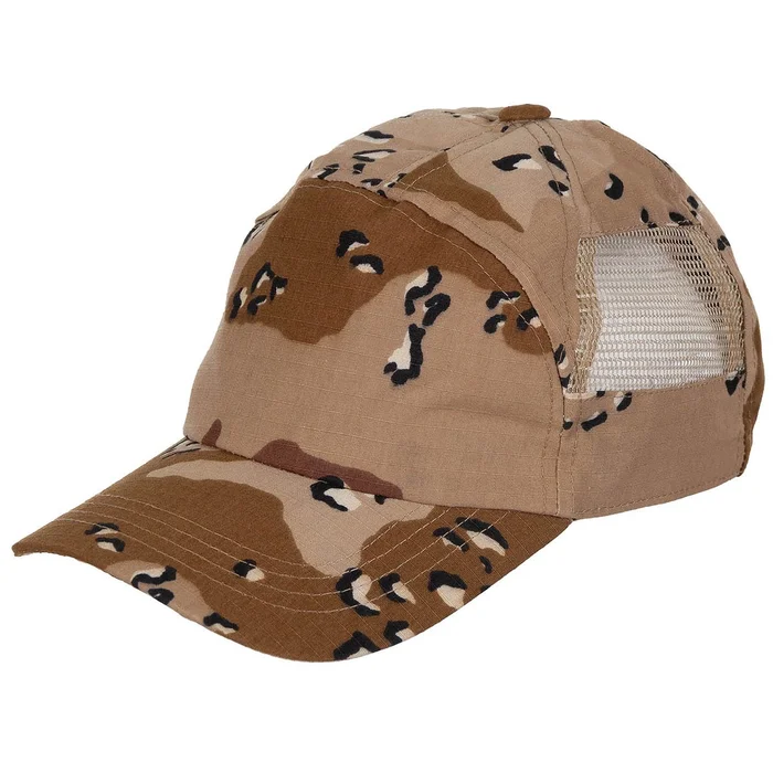 MFH10275W US Casquette, 6 coul. désert, avec maillage, taille réglable