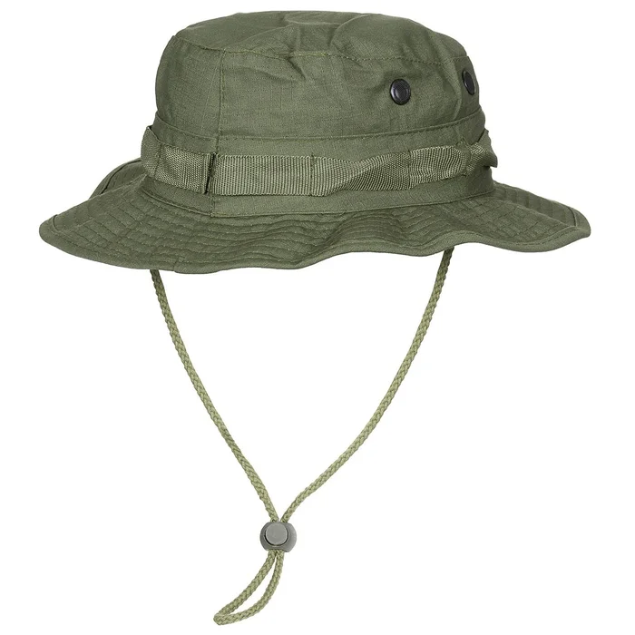 MFH10713BM US GI Chapeau de brousse, mentonnière, GI Boonie, Rip Stop, vert Taille M