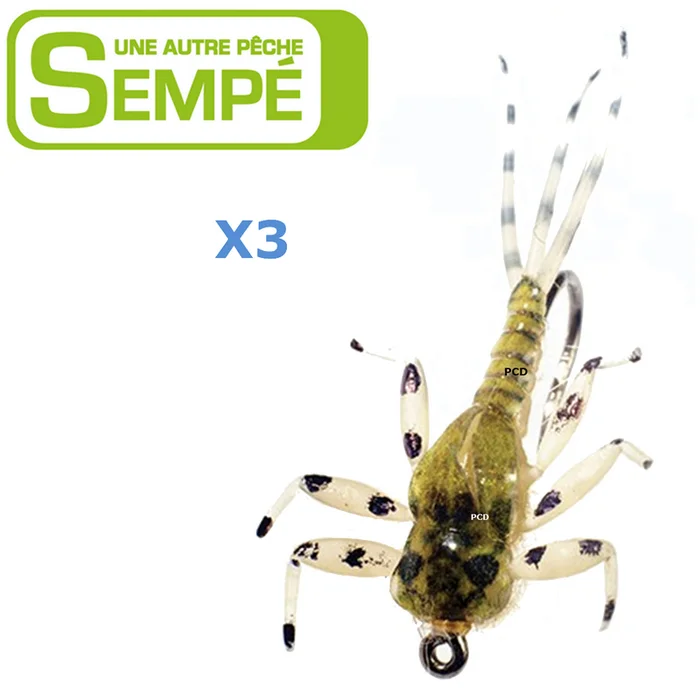 MOUCHE SEMPE NYMPHE DE MAI OLIVE NON LESTEE H10 PAR 3