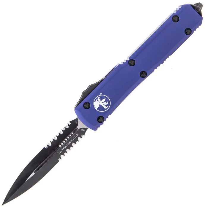 MT122-2PU – Microtech Ultratech D/E Partial Serrated Purple