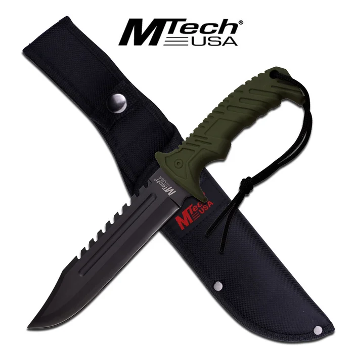 MT2057GN M-Tech fixed blade army green handle