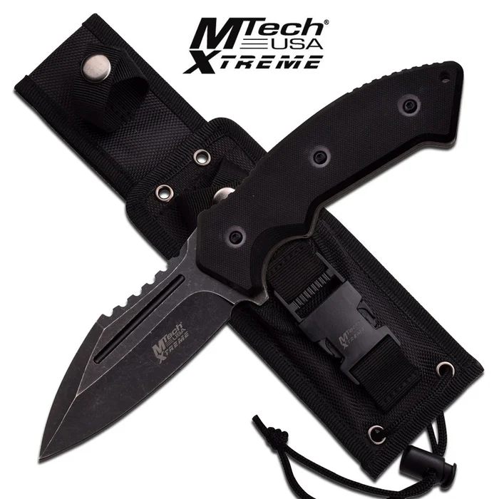MTX8133BK M-Tech Stone Wash Fixed Blade Knife