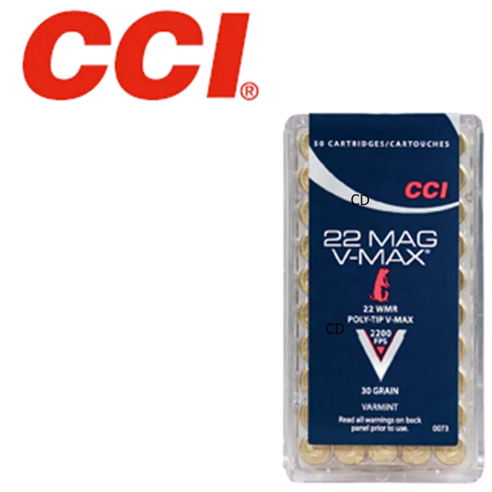 MUNITIONS CCI 22 MAG VARMINT V-MAX 30 Grains PAR 50