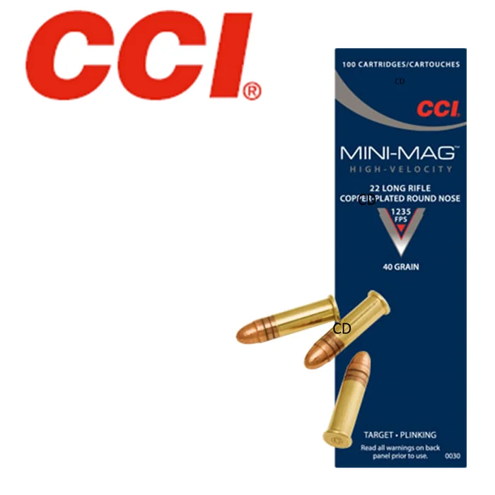 MUNITIONS CCI 22LR PLINKING MINIMAG 36 Grains CUIVREE PAR 100