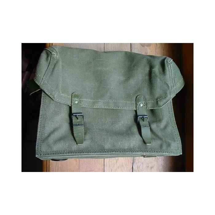 Musette militaire toile et cuir Armée Française années 70-80
