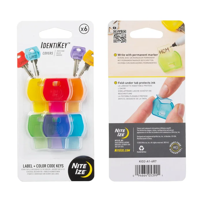 N05399 – Nite-Ize IdentiKey Couvre-Clés Colorés x6