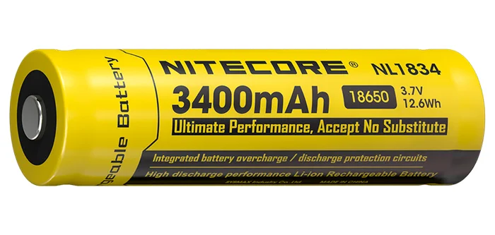 NCNL1834 – NITECORE Accus Li-ion 18650 – 3400mAh – 3,7V – 12,6Wh