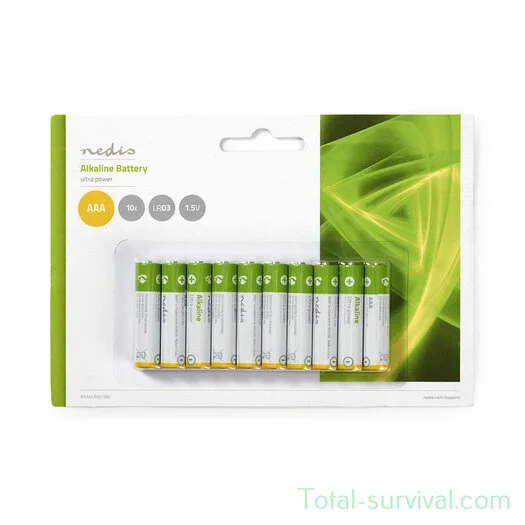 Nedis 1.5V alkaline LR03 AAA battery, boîte de 10 pièces