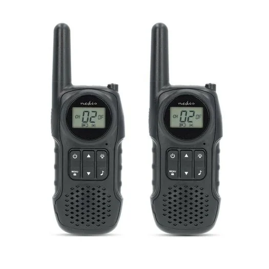 Nedis TK1050 Ensemble talkie-walkie PTT/VOX rechargeable, jusqu’à 8 km, noir