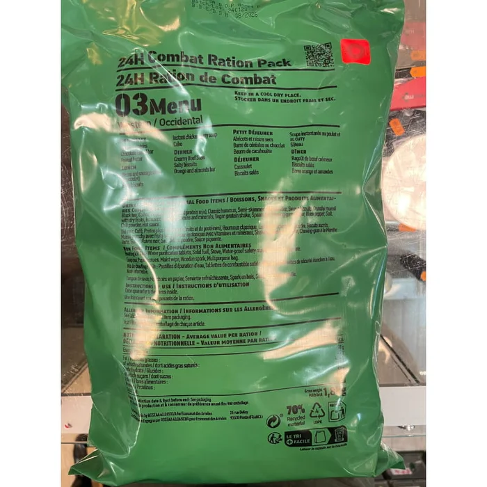 Nouveauté 10 Rations militaires de combat de l’armée Française 24h RCIR 2026
