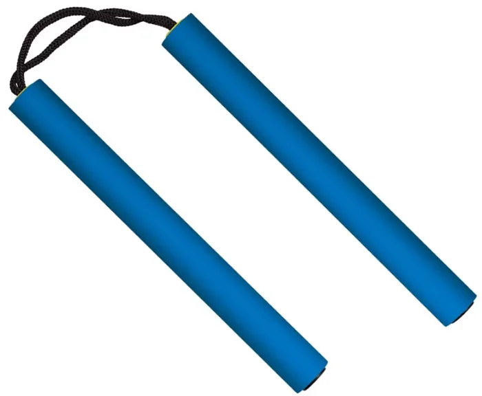 Nunchaku bleu en mousse résistante – Idéal entraînement