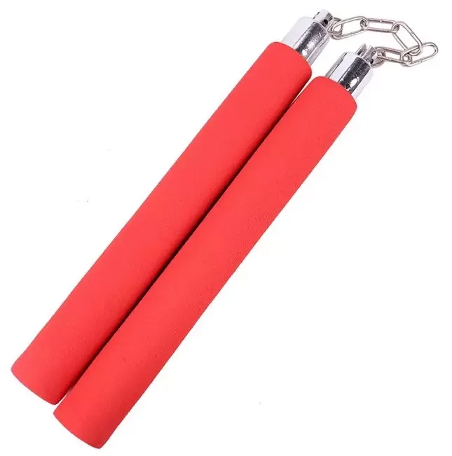Nunchaku rouge mousse compacte – idéal entraînement