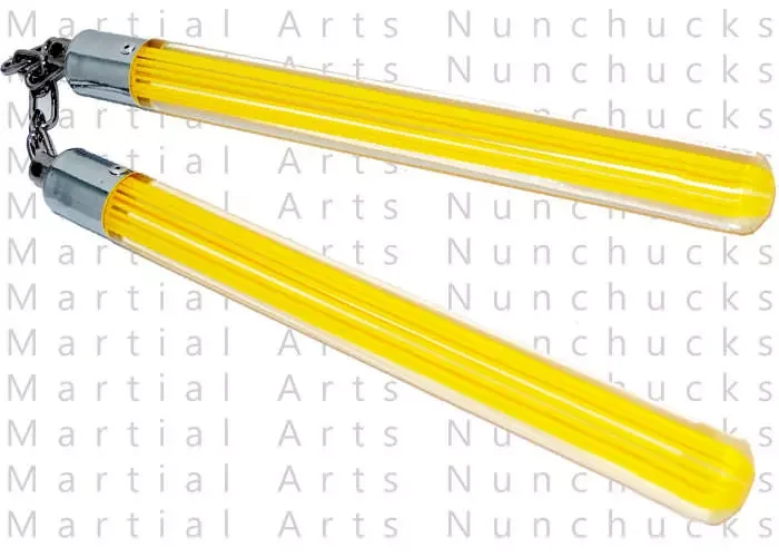 Nunchaku transparent en acrylique jaune