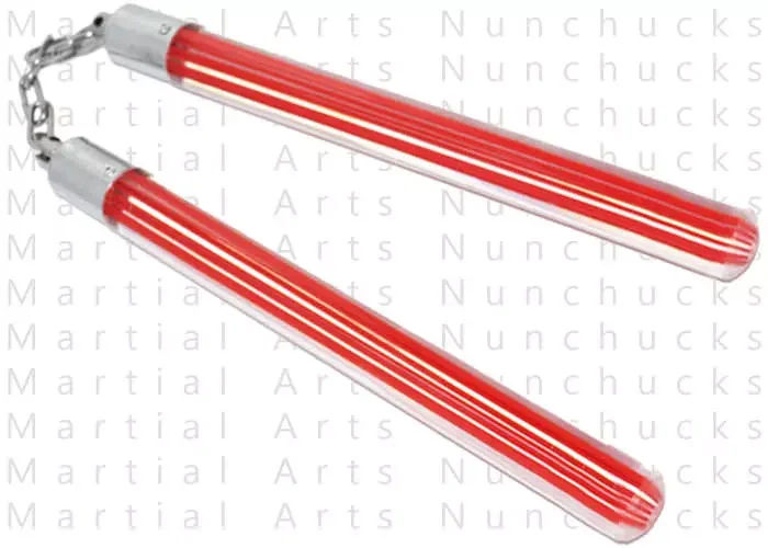 Nunchaku transparent en acrylique rouge