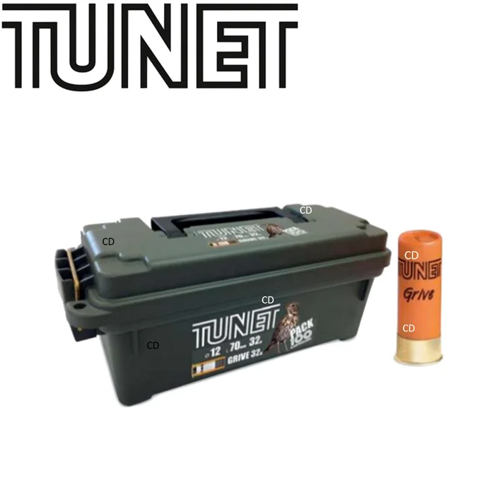 Pack 100 Cartouches Tunet Calibre 20 + Boite De Transport