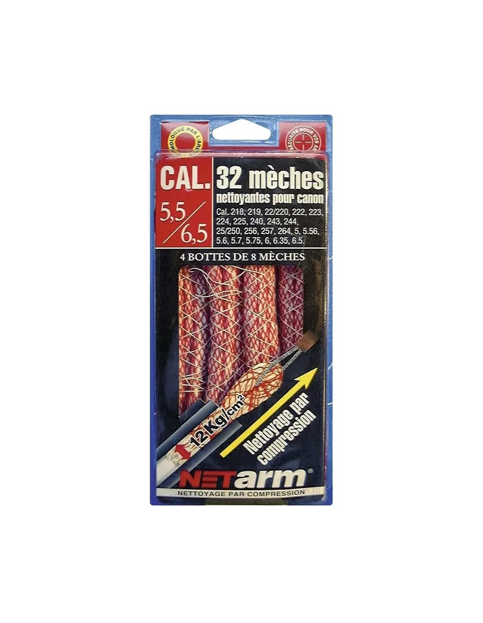 Pack 32 mèches rouges – Calibre 5,5 à 6,5 mm