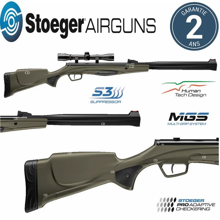 Pack Carabine Stoeger Airguns Rx20 S3 Suppressor Vert 20 Joules