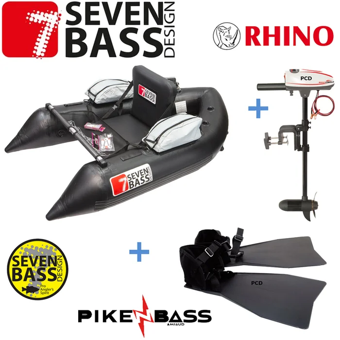 PACK COMPLET FLOAT TUBE SEVEN BASS SKULLWAY NOIR 170
