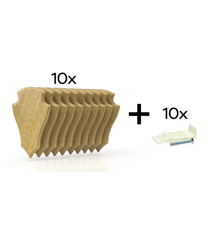 Pack de 10 plaques à trophées 19×12 cm + 10 supports plastiques – Claires