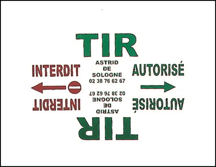 Pancarte réversible « Tir autorisé, tir interdit »