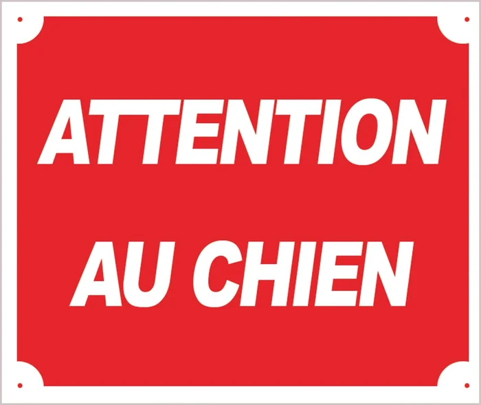 Panneau »Attention au chien » 30 x 25 cm