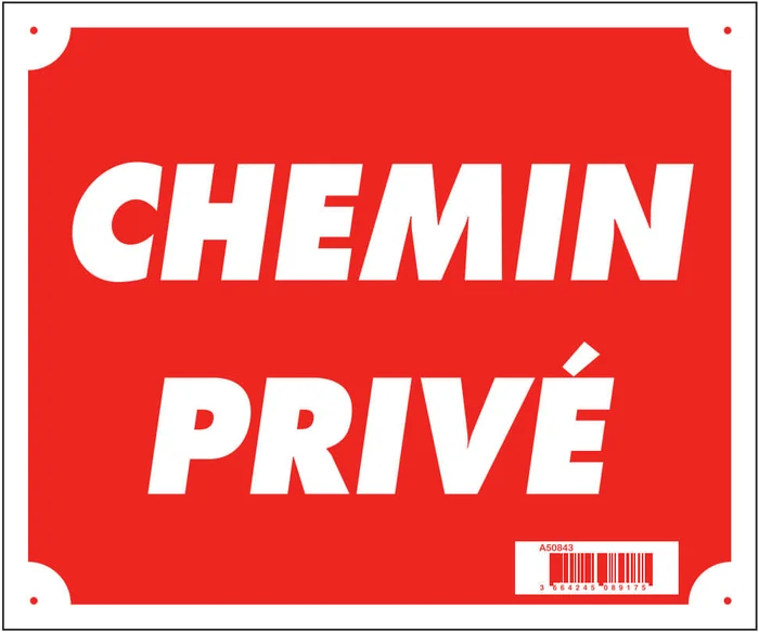 Panneau »Chemin privé » 30 x 25 cm