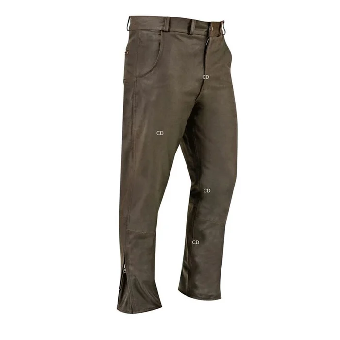 Pantalon Homme Cuir Tom Verney Carron Marron