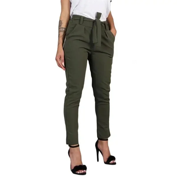 Pantalon treillis slim femme
