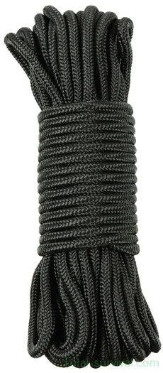 Paracord MFH 9mm noir, longueur 15 mètres