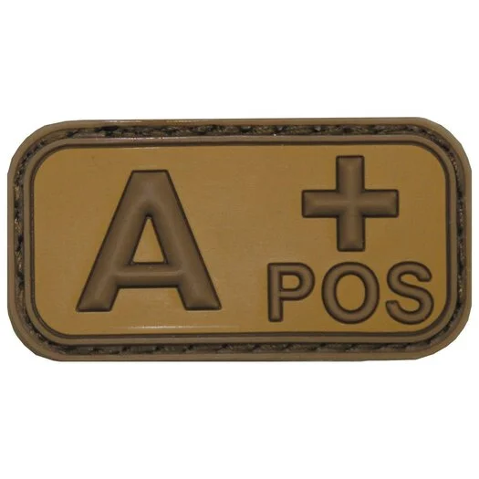 Patch de groupe sanguin « A Pos » 3D, dark coyote