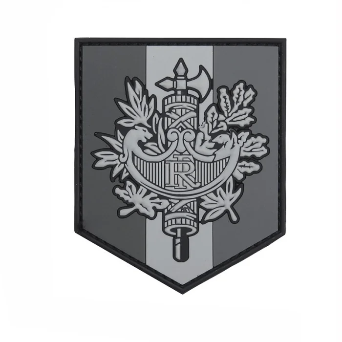 Patch French Shield Noir/Gris