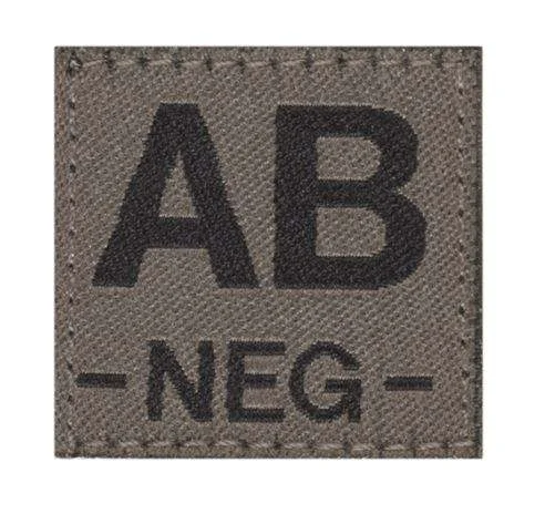 Patch Groupe Sanguin AB Négatif OD Clawgear