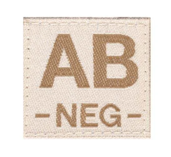 Patch Groupe Sanguin AB Négatif Tan Clawgear