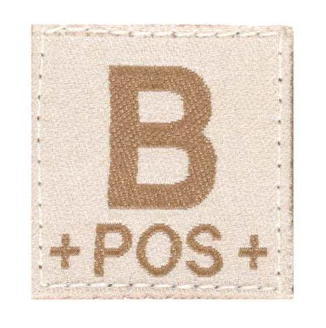 Patch Groupe Sanguin B Positif Tan Clawgear