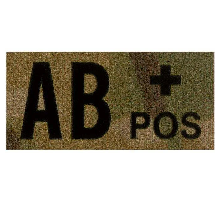 Patch Groupe Sanguin IR AB Positif Multicam Clawgear