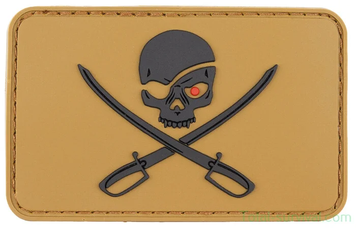 Patch « Skull and swords » 3D, coyote tan