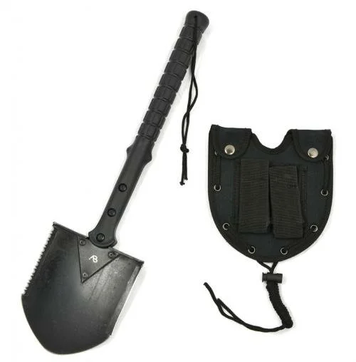 Pelle de terrain AB Tactical TF-1 avec manche en ABS et housse en nylon, noir