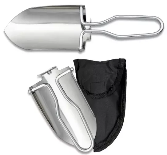 Pelle pliable 23cm en acier inox compact de survie