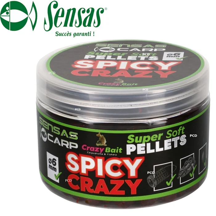 PELLETS SENSAS SUPER SOFT PELLETS SPICY CRAZY 6MM 60G