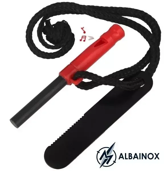 Pierre allume feu fire starter + sifflet de survie