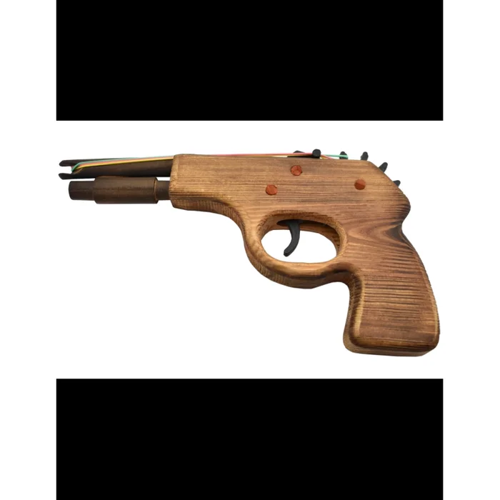 Pistolet à élastiques en bois