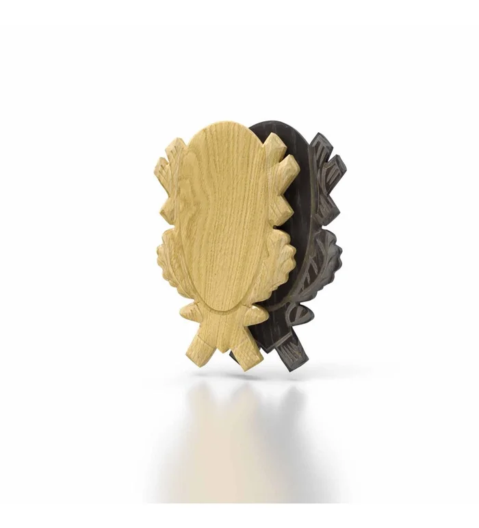 Plaque de Chevreuil Chêne 4 sculpté – 21 x 12 cm