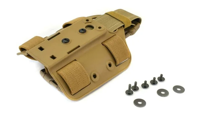 PLAQUE DE CUISSE DETACHABLE – DOUBLE STRAP – COYOTE