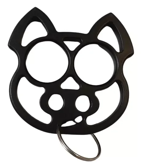 Poing américain acier design cochon porte-clé