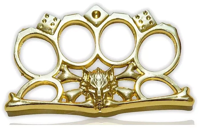 Poing américain design Dragon doré – Arme de poing