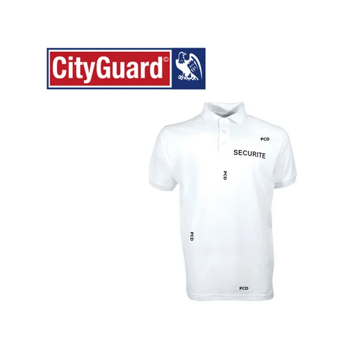 Polo Coton Cityguard Intervention Sécurité Blanc