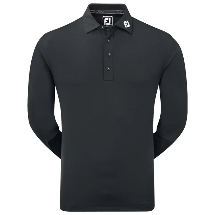 Polo Footjoy Thermolite Long Sleeved Smooth Pique Black