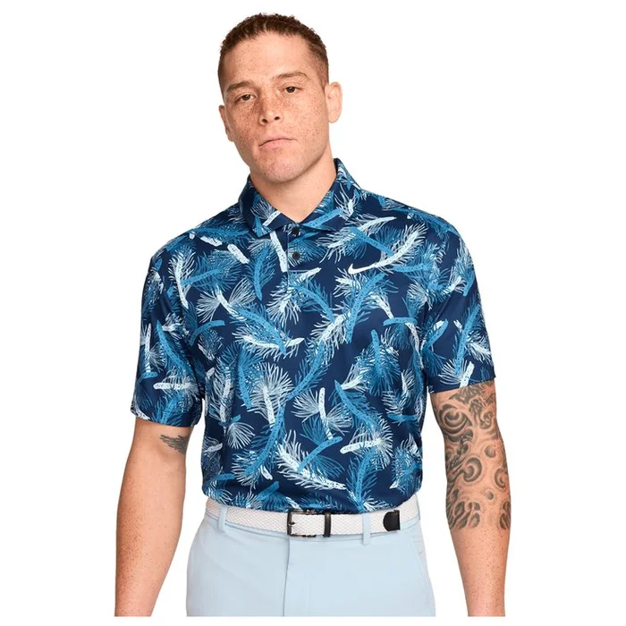 Polo Nike Dri Fit Tour Polo Pine Print Aegean Storm White